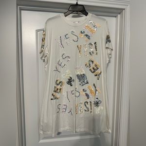 Queen of sparkles YES dress bachelorette LARGE